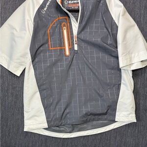 NWT SUNICE zip white with Orange trim waterproof stretch golf jacket -Small